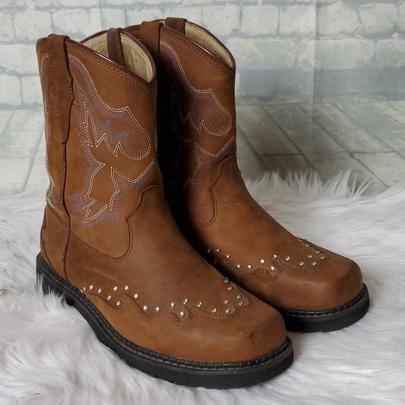 Roper Shoes - Roper womens brown boots with gem details sz 7.5